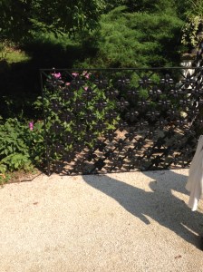 The gate has some sort of traditional Finnish greeting pattern. Or something like that.