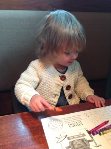 Crayons and a booster