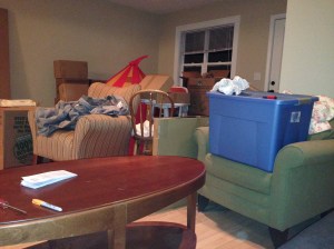 New house with crap from old house